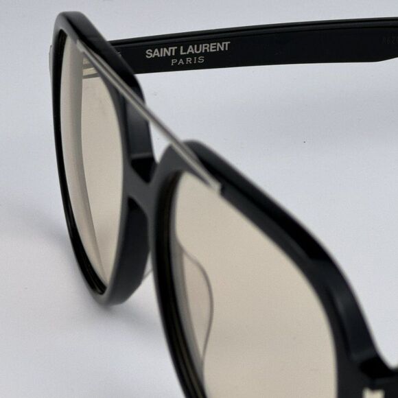 NEW Saint Laurent SL545 001 Black Light Yellow Pilot Unisex Sunglasses - Picture 12 of 15